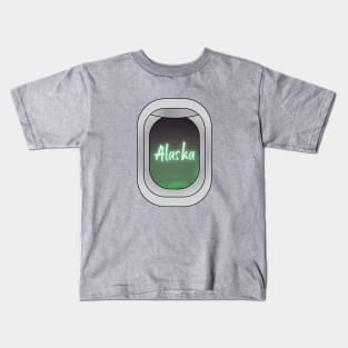 Northern Lights view from Plane Window | Alaska Souvenir Kids T-Shirt